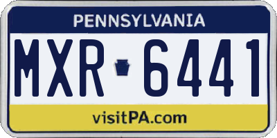 PA license plate MXR6441