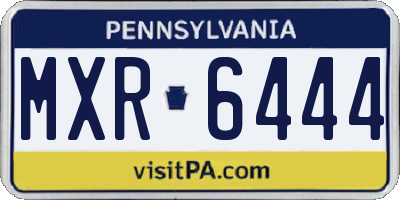 PA license plate MXR6444