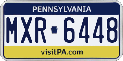 PA license plate MXR6448