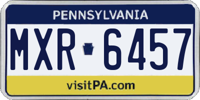 PA license plate MXR6457