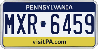 PA license plate MXR6459