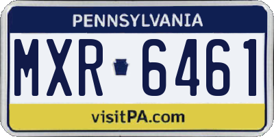 PA license plate MXR6461