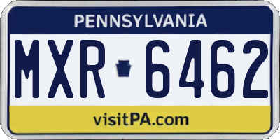 PA license plate MXR6462