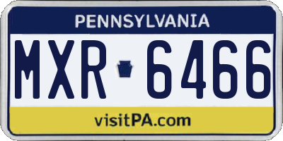 PA license plate MXR6466