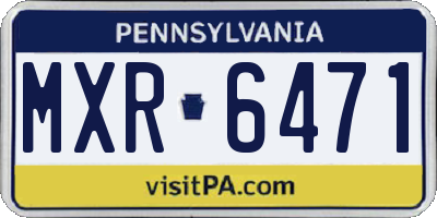 PA license plate MXR6471