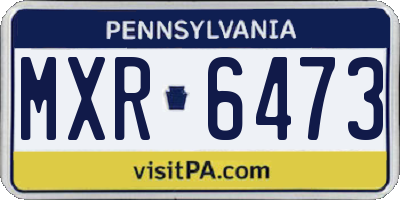 PA license plate MXR6473