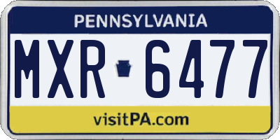 PA license plate MXR6477
