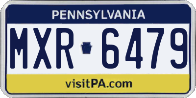 PA license plate MXR6479