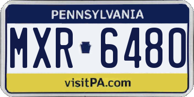 PA license plate MXR6480