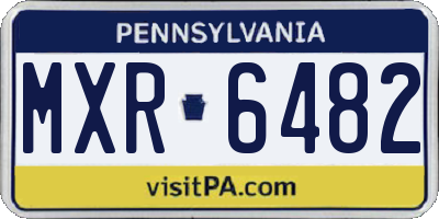 PA license plate MXR6482