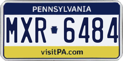 PA license plate MXR6484