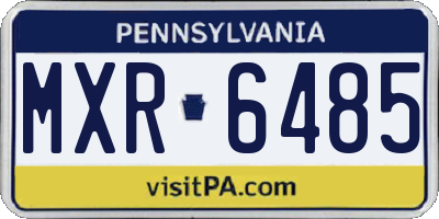 PA license plate MXR6485