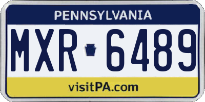 PA license plate MXR6489