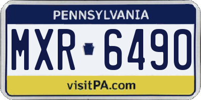 PA license plate MXR6490