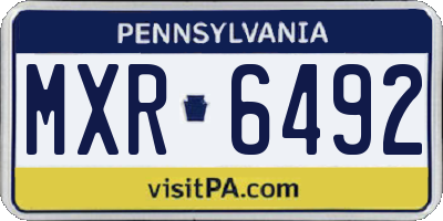 PA license plate MXR6492