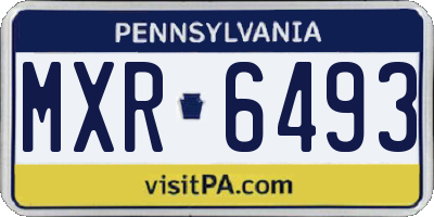 PA license plate MXR6493
