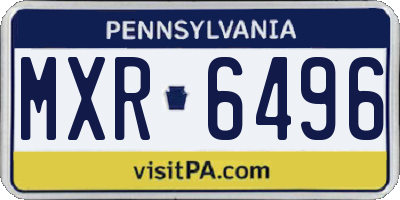 PA license plate MXR6496