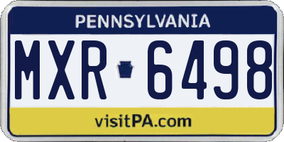 PA license plate MXR6498
