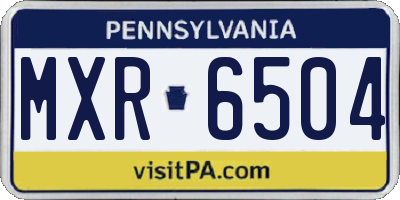 PA license plate MXR6504