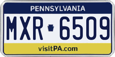PA license plate MXR6509