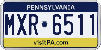 PA license plate MXR6511