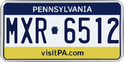 PA license plate MXR6512