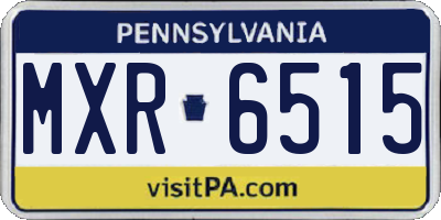 PA license plate MXR6515