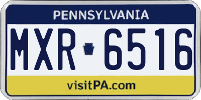 PA license plate MXR6516