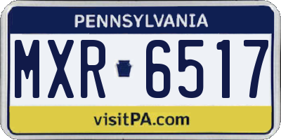 PA license plate MXR6517