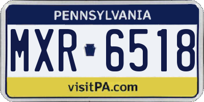 PA license plate MXR6518