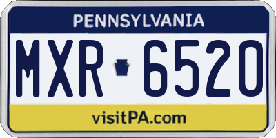 PA license plate MXR6520