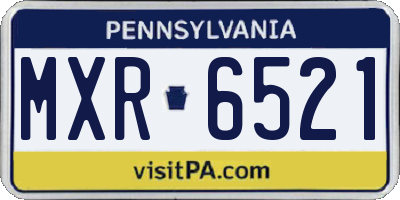 PA license plate MXR6521