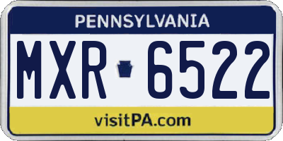 PA license plate MXR6522