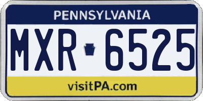 PA license plate MXR6525
