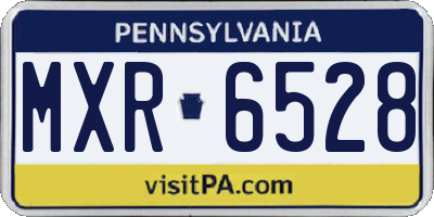 PA license plate MXR6528