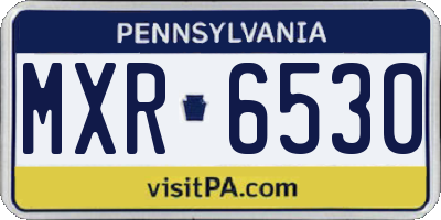 PA license plate MXR6530