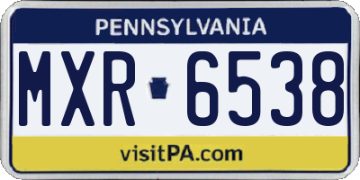PA license plate MXR6538