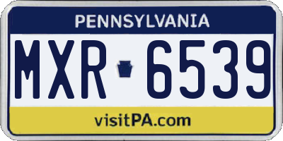 PA license plate MXR6539