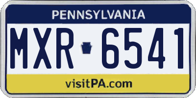 PA license plate MXR6541