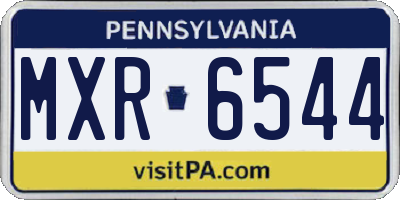 PA license plate MXR6544