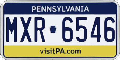 PA license plate MXR6546
