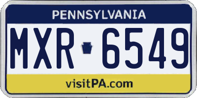 PA license plate MXR6549