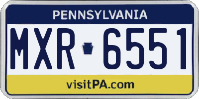 PA license plate MXR6551