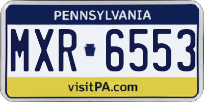 PA license plate MXR6553