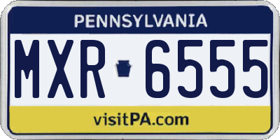 PA license plate MXR6555