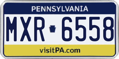 PA license plate MXR6558