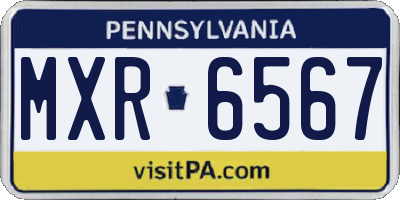 PA license plate MXR6567