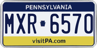 PA license plate MXR6570