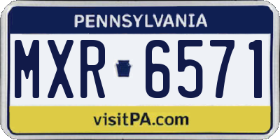 PA license plate MXR6571