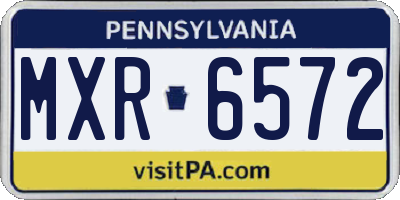 PA license plate MXR6572